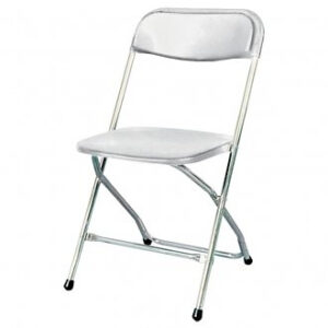 Klapstoel comfort wit met chromen frame