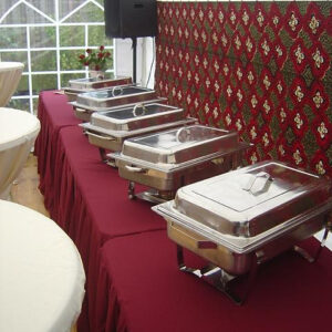Chafingdish & brandpasta compleet