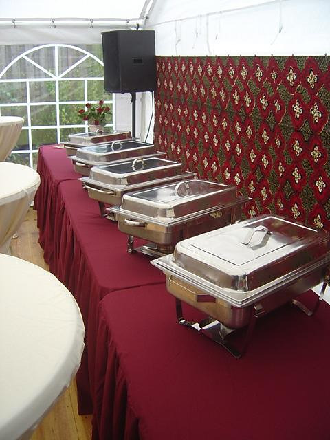 Chafingdish & brandpasta compleet