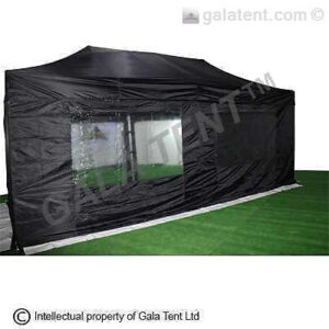 Sidewall set for premium PVC-coated pop-up gazebo 3m x 6m – black