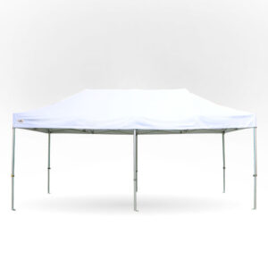 Premium PVC-coated pop-up gazebo 3m x 6m – white