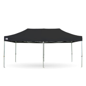 Premium PVC-coated pop-up gazebo 3m x 6m – black